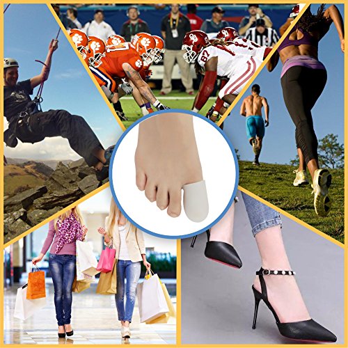 Protectores de dedos del pie, Protector Dedos Pie, Protector de dedo del pie de gel, para ampollas, maíz, uñas de los pies, pérdida de las uñas, alivio del dolor de fricción y mucho más(Blanco, L)