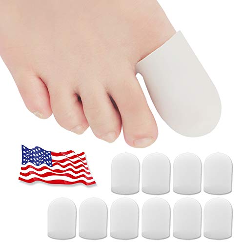 Protectores de dedos del pie, Protector Dedos Pie, Protector de dedo del pie de gel, para ampollas, maíz, uñas de los pies, pérdida de las uñas, alivio del dolor de fricción y mucho más(Blanco, L)