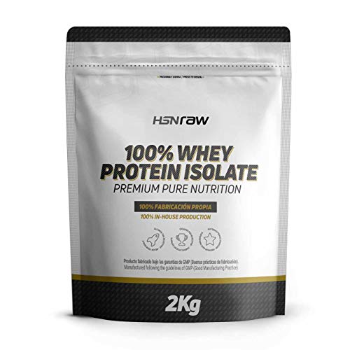 Proteína Aislada de Suero HSN | 100% Whey Protein Isolate | Proteína Sin Sabor en Polvo | Suplemento para Ganar Masa Muscular | Rica en BCAAs y Glutamina | Apto Vegetariano, 2Kg