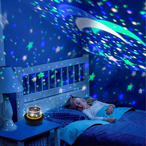 Proyector Baby Star Luz Nocturna, Jiayida Stars Sky Night Projection Rotación de 360 Grados Proyector Sky Lamp de 3 Modos, Regalos Ideales Para Niños, Amigos, Mujeres (Planeta)