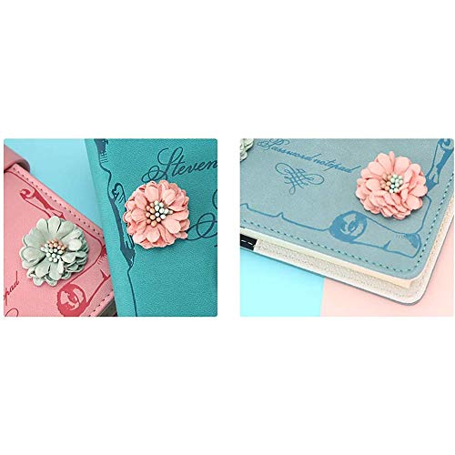 PU de cuero del libro Diario Con Flor, Cuaderno Cuaderno Sketchbook Diario proyectista, secreto forrado contraseña diario boceto con soporte de pasador de cerradura de combinación x ( Color : Green )