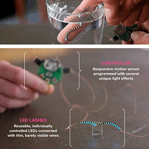 Pudincoco Magic LED Lashes Impermeable Luminoso Pestañas Falsas Pestañas Falsas para Cosplay Fiesta de Boda de Disfraces de Halloween (naranja)