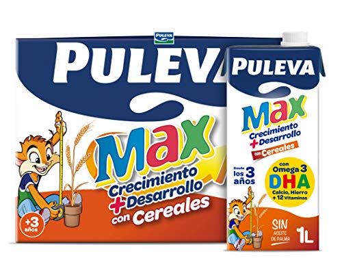 Puleva Max Leche de Crecimiento y Desarrollo con Cereales - Pack 6 x 1Lt