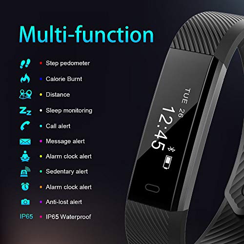 Pulsera Actividad AIMIUVEI Pulsera Inteligente Impermeable con 3 Correas Recambias, Reloj Inteligente Mujer y Hombre,Podómetro,Cronómetros,Despertador,Cámara control,Compatible con IOS y Android