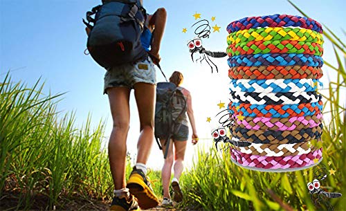 Pulsera antimosquitos,Pulsera antimosquitos,12 Unidades extracto Natural de Plantas,para niños,Adultos,Camping,Escalada,Barbacoa,Exteriores