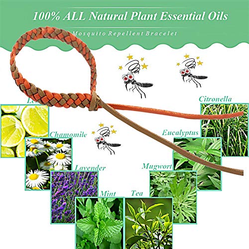 Pulsera antimosquitos,Pulsera antimosquitos,12 Unidades extracto Natural de Plantas,para niños,Adultos,Camping,Escalada,Barbacoa,Exteriores
