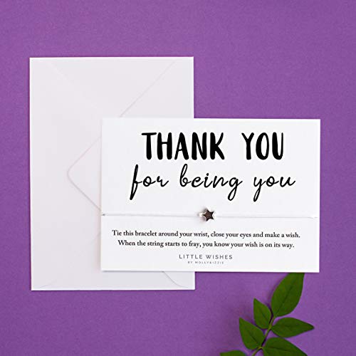 Pulsera con colgante de agradecimiento por ser tú con sobre, regalo motivador, tarjeta de felicitación de cumpleaños, mejor amigo, estrella