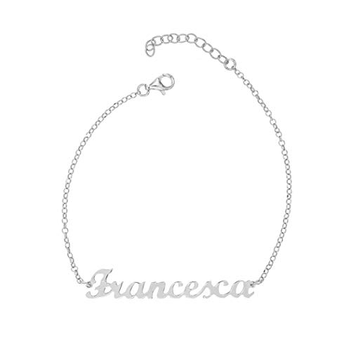 Pulsera con nombre francés de plata 925 ajustable