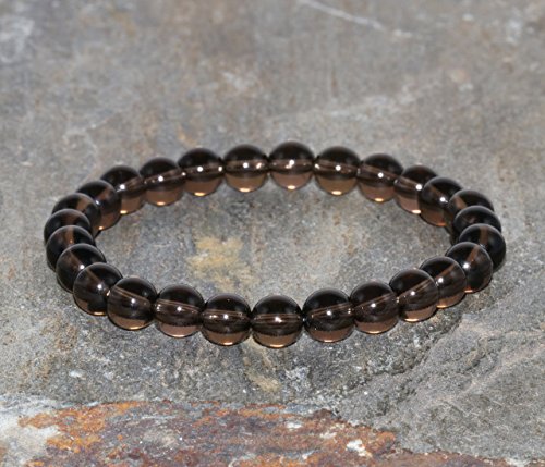 Pulsera de cuarzo ahumado de 6 mm grado AA pulsera de gemas naturales facilita el alivio del estrés alivio de la ansiedad, la depresión cuarzo marrón protección Conexion con la tierra