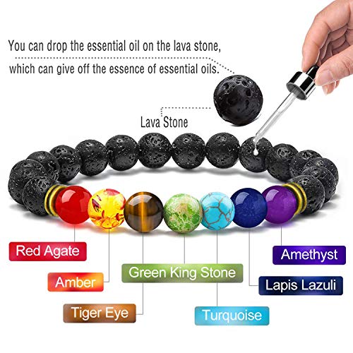 Pulsera de piedra natural para alivio de la ansiedad, ajustable para adaptarse a cualquier muñeca, unisex