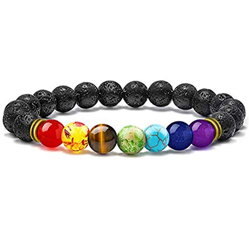 Pulsera de piedra natural para alivio de la ansiedad, ajustable para adaptarse a cualquier muñeca, unisex