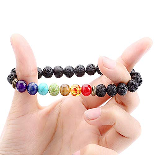 Pulsera de piedra natural para alivio de la ansiedad, ajustable para adaptarse a cualquier muñeca, unisex