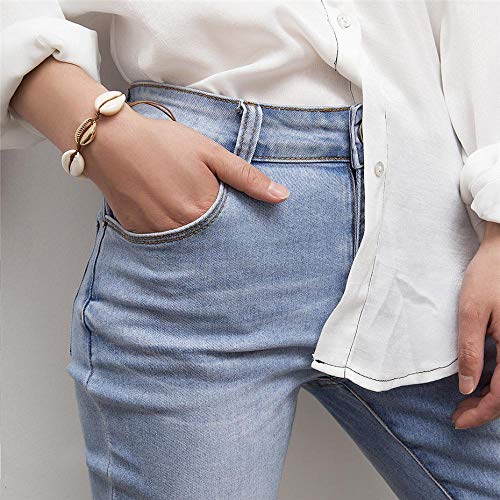 Pulsera Ingemark Bohemia Shell Cowrie Pulsera Brazalete para Mujer Ocean Delicate Natural Seashell Hand Knit Easy Match Pulsera Silver2