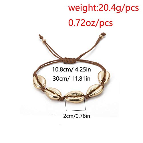 Pulsera Ingemark Bohemia Shell Cowrie Pulsera Brazalete para Mujer Ocean Delicate Natural Seashell Hand Knit Easy Match Pulsera Silver2