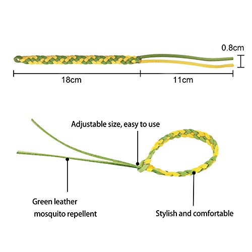 Pulsera Mosquitos, Mosquito Repelente Alzacuello Libre de Deet La Pulsera Natural del Repulsivo de Insecto de Las Vendas del Anti-mosquito del Cuero Artificial de La Moda Natural - 16Piezas