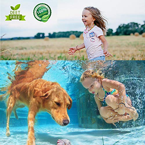 Pulsera Mosquitos, Mosquito Repelente Alzacuello Libre de Deet La Pulsera Natural del Repulsivo de Insecto de Las Vendas del Anti-mosquito del Cuero Artificial de La Moda Natural - 16Piezas