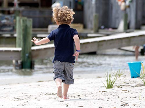 Pulsera personalizada SOS para niños de silicona - Bienpegado - utilizarlas en varios tamaños - resistente al agua y duradera (Azul marino)