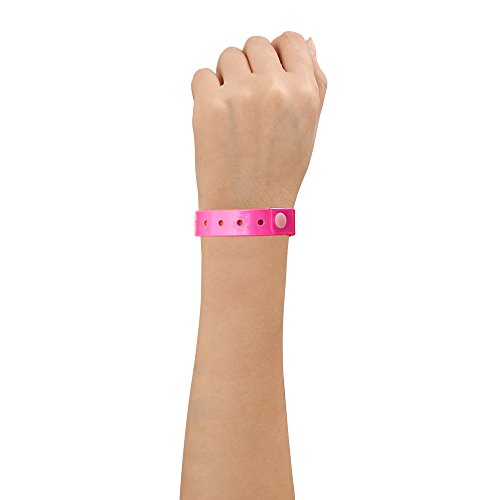 Pulseras para eventos de tres capas y resistente al agua, 100 unidades, de la marca Ouchan, rosa neón
