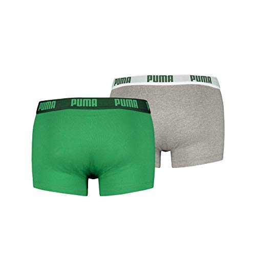 Puma Basic Trunk 2P, Boxer hombre (Pack de 2), Multicolor (Amazon Green/Grey), M