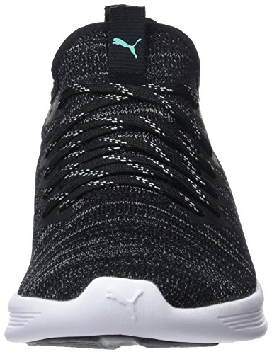 PUMA Ignite Flash Evoknit SR Wn's, Zapatillas de Running para Mujer, Negro Black-Knockout Pink-Biscay Green 11, 38 EU