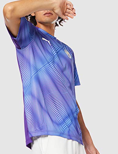 Puma Men's MCFC Stadium League Jersey Polo Shirt, Tillandsia Purple-Team Light Blue, M