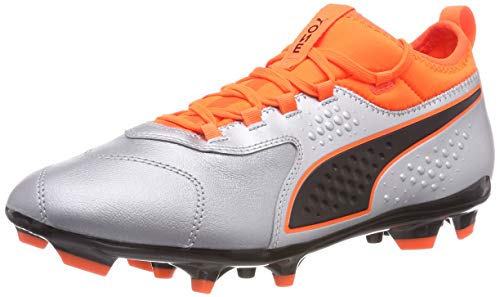 Puma One 3 LTH AG, Zapatillas de Fútbol para Hombre, Plateado Silver-Shocking Orange Black 01, 44.5 EU