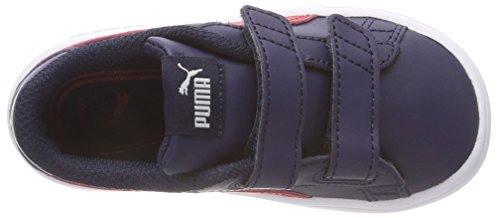 Puma Smash V2 L V Inf, Zapatillas Unisex Niños, Azul (Peacoat-Ribbon Red White 06), 23 EU