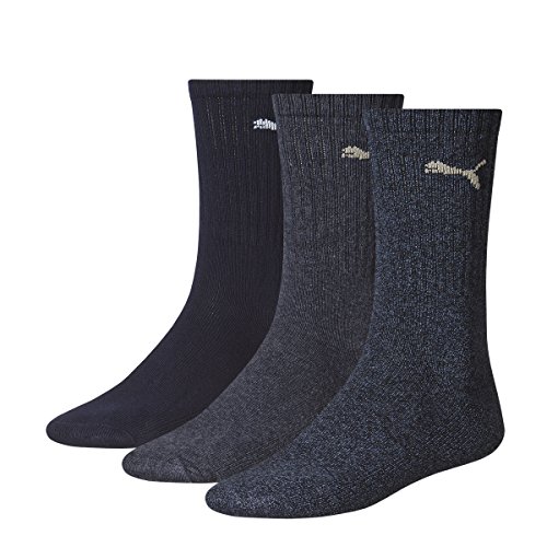 Puma Sports Socks - Calcetines de deporte para hombre, color azul, talla 47-49, 3 unidades