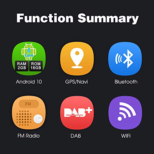 Pumpkin 9" Android 10 Radio Compatible para VW 2 Din Autoradio GPS navegador con Bluetooth, Control Volante, USB, WiFi, 4G, Micro SD, Mirror-Link, DAB +