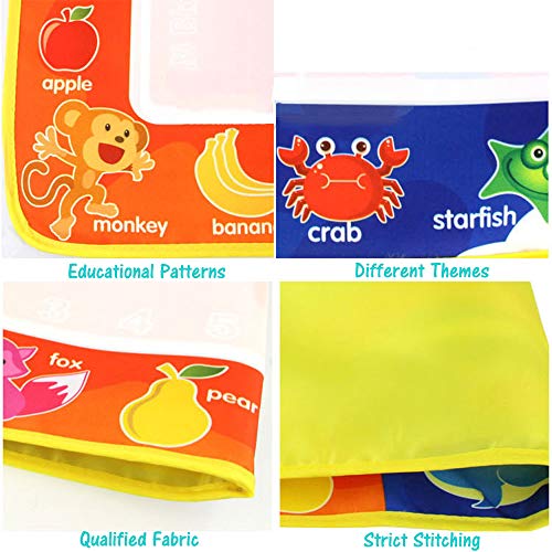 PUZ Toy Regalos para Niños 2-4 Años Aqua Magica Doodle 75*50cm Pizarra Magica Pinturas para Niños Estera Magica Infantil Libros Colorear Bebe con 3 Plumas Regalos de Cumpleanos Navidad