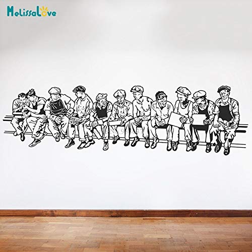 PVC-Pegatinas de Pared-Los Trabajadores almuerzan en un Rascacielos de la Ciudad de Nueva York Pegatinas de Pared de la Oficina Corporativa Pegatinas de Pared de Vinilo extraíbles