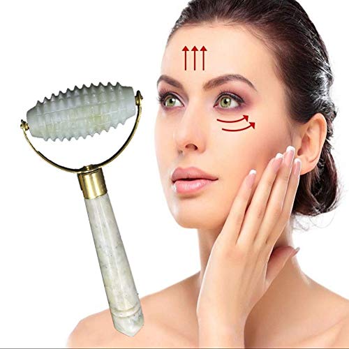 pzcvo Facial Roller Jade Roller Herramienta de Masaje Gua Sha Masajeador Masajeador de Cara Rodillo masajeador