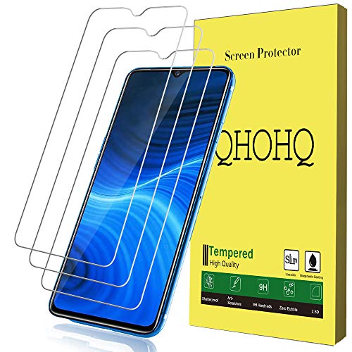 QHOHQ Protector de Pantalla para Realme X2 Pro, [3 Piezas] [Dureza 9H] Sin Burbujas HD Transparente Anti-Arañazos Cristal Templado
