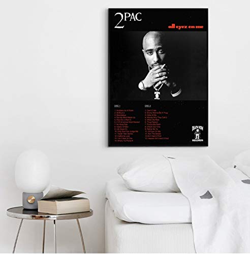 QINGRENJIE Tupac, 2Pac - All Eyes On Me Album Pop Music Cover Music Star Poster Canvas Prints Arte de Pared para Sala de Estar Decoración para el hogar 40X60Cm Sin Marco