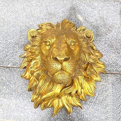 QJL_ANA Encantador de pared grande de oro artificial cabeza de león pared cuelgan-artificial, cuyos modelos Peeling animal Cabeza de decoración de la pared hecha a mano-granja decoración estatua del l