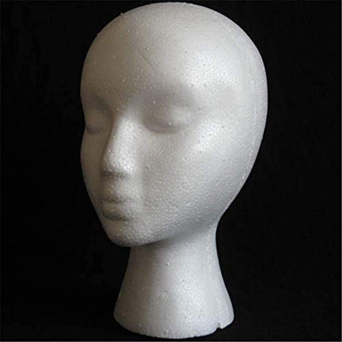 QJL_ANA Mujer de Espuma de poliestireno maniquí Cabeza cosmética Modelo de la Cabeza de la Peluca de visualización de Espuma maniquí vidrios del Sombrero de la Peluca del Estante
