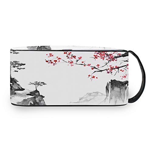 QMIN - Neceser portátil japonés Tradicional Sakura Paisaje Bolsa de Viaje Multifunción Bolsa de Maquillaje Bolsa de Almacenamiento para niños niñas Mujeres Hombres