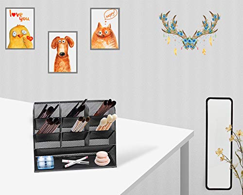 Qualsen organizador de escritorio, lapices boligrafo de Almacenamiento para oficina, escuela, suministros para el hogar, blanco translúcido