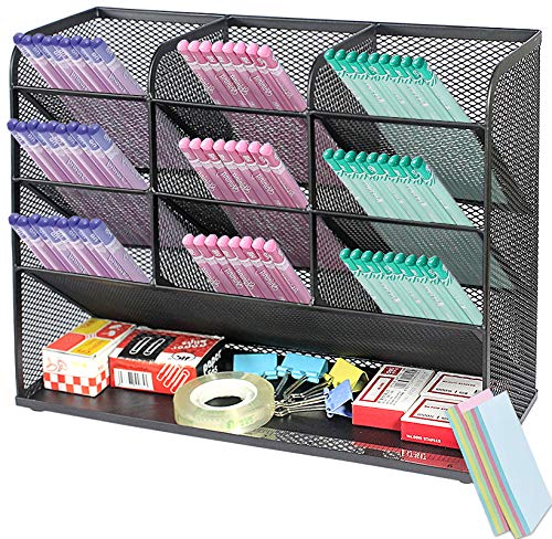 Qualsen organizador de escritorio, lapices boligrafo de Almacenamiento para oficina, escuela, suministros para el hogar, blanco translúcido