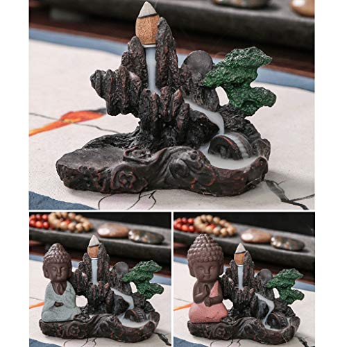 Quemador de incienso estufa de cerámica cascada cono de incienso titular de la decoración hogar artesanía quemador de incienso regalo reflujo incienso quemador de incienso quemador de incienso fuman C