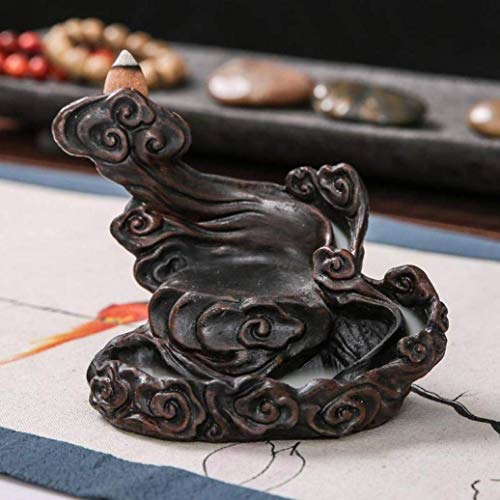 Quemador de incienso estufa de cerámica cascada cono de incienso titular de la decoración hogar artesanía quemador de incienso regalo reflujo incienso quemador de incienso quemador de incienso fuman C