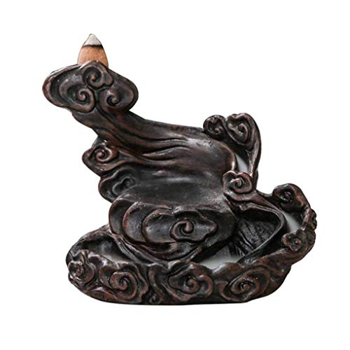 Quemador de incienso estufa de cerámica cascada cono de incienso titular de la decoración hogar artesanía quemador de incienso regalo reflujo incienso quemador de incienso quemador de incienso fuman C