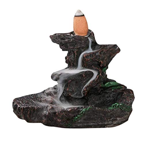 Quemador de incienso estufa de cerámica cascada cono de incienso titular de la decoración hogar artesanía quemador de incienso regalo reflujo incienso quemador de incienso quemador de incienso fuman C