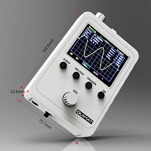 Quimat - Kit de osciloscopio digital TFT Shell de 2,4" con cable BNC Clip para eliminar sonda Open Source SMD y cañones (montado a máquina)