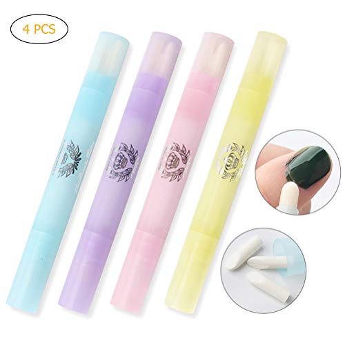 Quitaesmalte Retire el gel para las uñas Quitaesmalte para rellenar Juego de bolígrafos de algodón con lápiz corrector de manicura de 4 piezas 12 puntas intercambiables