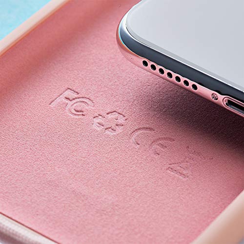 QULT Funda con Cuerda Compatible con iPhone 6 /6s Plus, iPhone 7/8 Plus Carcasa de movil con Colgante Cadena Suave Silicona Necklace Bumper Rosa Pastel Motivo Puntos Blancos