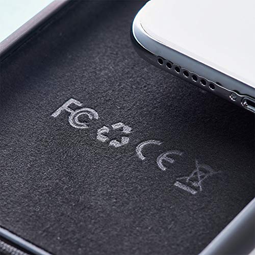 QULT Funda con Cuerda Compatible con iPhone XS MAX Carcasa de movil con Colgante Cadena Suave Silicona Necklace Bumper Case Negro Motivo Puntos Blancos