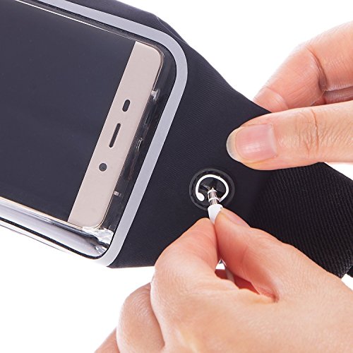 QUMAXXX - Riñonera Deportiva, Color Negro, Impermeable, para Correr, Bolsa elástica para el móvil, para Hombre y Mujer