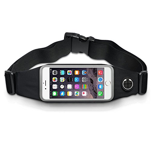 QUMAXXX - Riñonera Deportiva, Color Negro, Impermeable, para Correr, Bolsa elástica para el móvil, para Hombre y Mujer