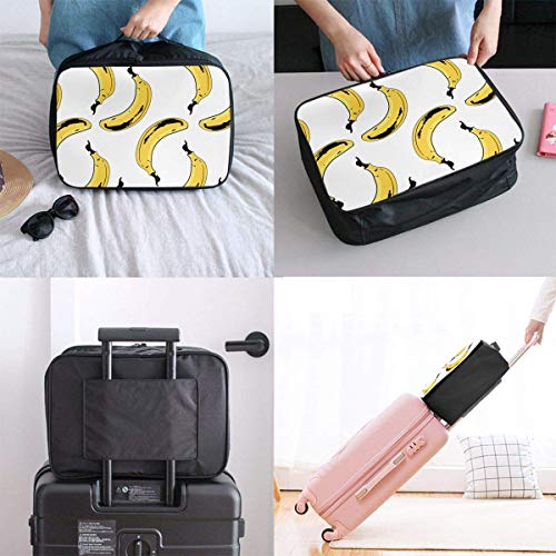 Qurbet Bolsas de Viaje, Pink Flamingos and Green Palm Leaves Pattern Overnight Carry On Luggage Waterproof Fashion Travel Bag Lightweight Suitcases